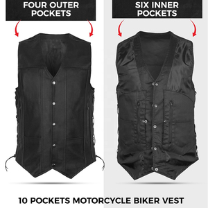 Chaleco de hombre de mejor estilo hecho a medida último diseño de moda impermeable a prueba de viento ajustable transpirable nuevo diseño moto cuero - Product Image 3