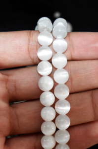 Cuentas de Obsidiana Natural Blanca AAA de Alta Calidad, 8.5 mm, Pulido Liso, para Joyería - Más Tamaños Disponibles - Product Image 6