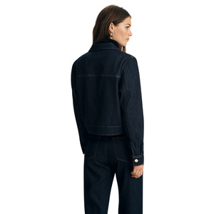 Veste en jean vintage à coupe régulière pour femmes en gros, respirante, décontractée, lavée avec fourrure, fabricant OEM ODM - Product Image 4