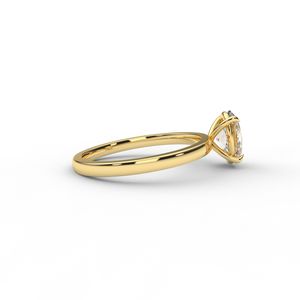 Luxury Women's 14K Solid Yellow Gold Oval White Lab-grown <b>Diamond</b> <b>Ring</b> with IGI Certificate - Product Image 4