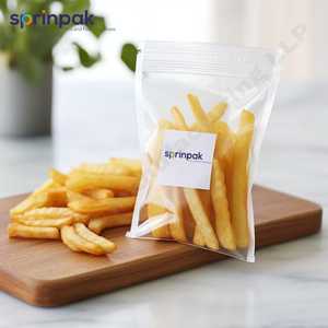 Emballage alimentaire transparent pochette à 3 joints latéraux avec fermeture éclair anti-odeur découpé à l'emporte-pièce haricots Ziplock étanches à l'humidité collation de riz - Product Image 1