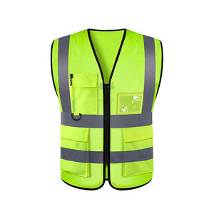 Chaleco de refrigeración de alta visibilidad reflectante de trabajo de seguridad de motocicleta de seguridad de construcción con bolsillo Unisex personalizable - Product Image 1