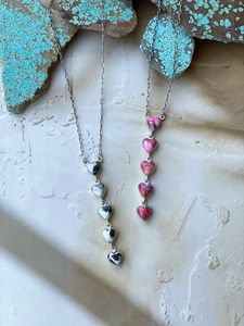 Fait à la main en argent sterling rose rêve Mojave ou blanc buffle goutte collier Boho déclaration bijoux - Product Image 6