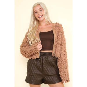 Giacca in Maglia con Zip per Donna Very J con Dettaglio in Filato Shaggy J - Product Image 1