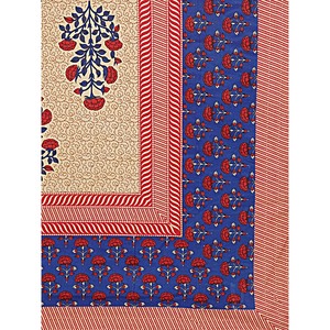Blue <b>Floral</b> 240 TC 100% Cotton Super King Bedsheet with 2 Pillow Covers 3-Piece Set (SHKV1081) - Product Image 5