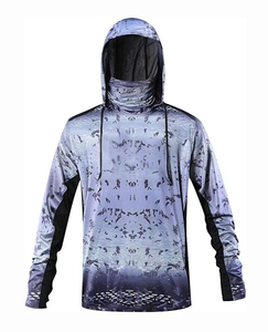 Nuevo diseño para hombre, UPF 50 +, máscara con capucha, camisas de pesca, estampado personalizado, patrón 3D, tejido forrado, pesca, caza, desgaste, protector facial - Product Image 1