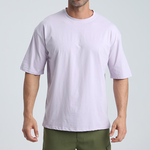 T-shirt pour homme en coton 100% tricoté respirant, coupe classique, logo personnalisé imprimé, séchage rapide, haute qualité, idéal pour la gym et le fitness - Product Image 2