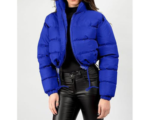 เสื้อโค้ทแขนยาวมีซิปสำหรับผู้หญิงแจ็กเก็ตพองแบบหนาบุนวมสำหรับฤดูหนาวโลโก้ออกแบบได้ตามต้องการ - Product Image 2