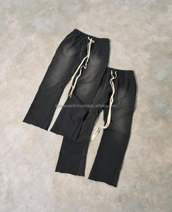 Acid Wash Sun Faded Flared Pantalones de chándal y Sudadera con capucha Conjunto de chándal de algodón transpirable Unisex Jogging Acid Wash Custom Logo Chándal - Product Image 3