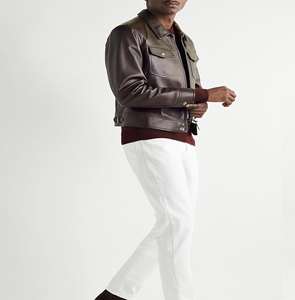 Nouveau gros 2024 personnalisé hommes veste d'hiver en cuir manches longues vestes en cuir pour hommes imprimé veste en cuir service oem - Product Image 2