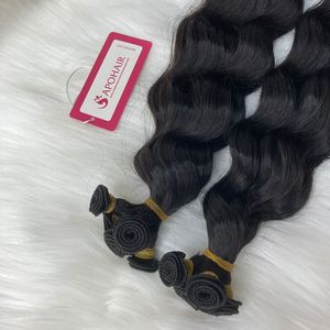 ผมต่อแบบเรีมีสีดำผมหยิกแบบผูกด้วยมือ - Product Image 3