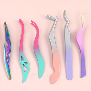 Pinces à cils en acier inoxydable à pointe fine, antistatiques, durables, avec motif antidérapant sur le dessous - Product Image 5