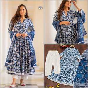 Nuevo Conjunto de Kurtis Indio Étnico de Algodón con Diseño Bordado Completo y Dupatta Estampada de Algodón para Mujer - Product Image 3