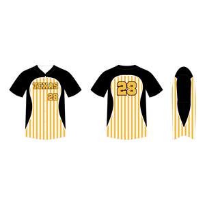 เสื้อเบสบอลแบบติดกระดุมทั้งตัว ผลิตตามสั่ง พร้อมพิมพ์โลโก้ทีม  ผ้าตาข่ายโพลีเอสเตอร์ 100% ระบายอากาศดี ราคาขายส่ง - Product Image 4