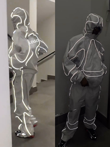 Custom Oversize Sportwear Streetwear Casual Sweatsuit 3M reflectante cortavientos Nylon Chándal Hombres Chaqueta y Jogger Set - Product Image 4