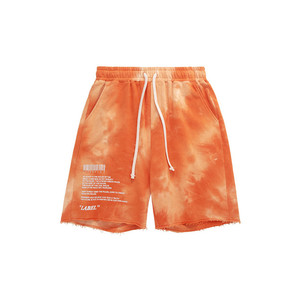 Venta al por mayor de alta calidad de la pantalla impresa personalizada de los hombres Vintage lavado ácido pantalones cortos de sudor Set para hombres - Product Image 2