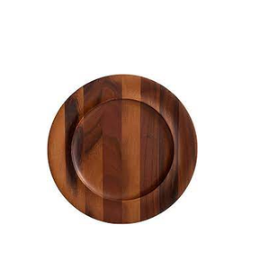 Placa de cargador de madera maciza redonda de Acacia Placa de cargador de madera de comida lavable para utensilios de cocina y uso en restaurantes - Product Image 4