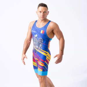 2024 Offre Spéciale impression numérique personnalisée unisexe adultes lutte Singlet 100% Polyester séchage rapide respirant confortable vêtements de combat - Product Image 2