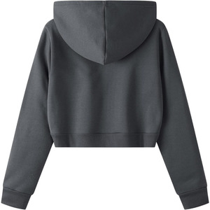Ropa de calle personalizada, conjunto de dos piezas de Top corto y pantalones de chándal para mujer, jersey de alta calidad con capucha recortada, conjunto de Jogger para mujer - Product Image 2