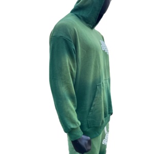 Trajes de sudor de lavado ácido para hombre hechos a medida Diseño de serigrafía All Over Acid Wash Sudadera con capucha Pantalones de chándal OEM French Terry Sweat Suits - Product Image 6