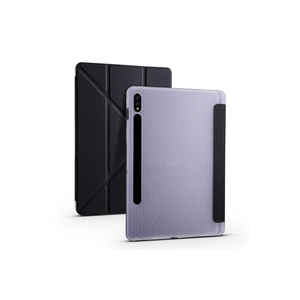 Étui intelligent pliable SAFA pour Samsung Galaxy Tab S7 Plus - Porte-crayon et support - Noir (Cuir PU+PC) - Product Image 1