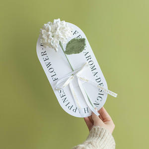 Tarjetas de Felicitación con Hortensias Tejidas a Mano, Flores Artificiales de Lana para Regalos Navideños, Adornos de Mesa, Flores Preservadas - Product Image 4