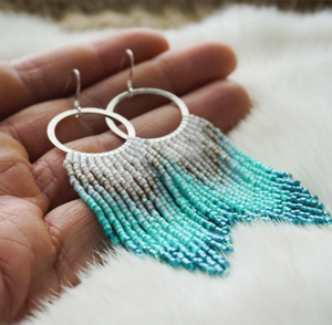 Premium Quality Handwoven Slow-Made Boho Jewelry | Unique Gift for Her Fringe Tassel Earrings - Gold - Long - Product Image 2