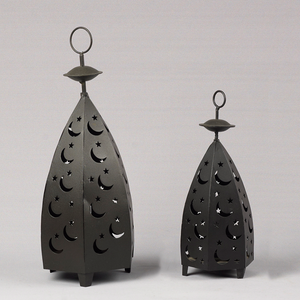 Lanterne métallique blanche Antique, lanterne décorative, pour jardin et intérieur, maison, vacances, blanche - Product Image 2