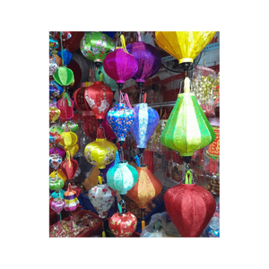 Lanterne en soie suspendue extérieure de festival d'automne de qualité supérieure pour la décoration vintage de la lanterne Slik en gros - Product Image 1