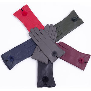 ถุงมือขับรถขนหนังแท้อบอุ่นสำหรับผู้หญิงหรูหราระบายอากาศปรับแต่งได้กลางแจ้งกันหนาว - Product Image 2