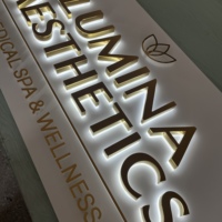 Enseigne lumineuse en métal 3D OEM, lettres rétroéclairées, enseigne lumineuse de conception 3D pour les entreprises