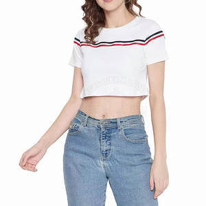 Camiseta Corta para Mujer, Diseño de Moda, Informal, Veraniega, Transpirable, Ligera, Cómoda - Product Image 2