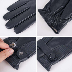 2025 Venta caliente Guantes de cuero de moda Cómodos guantes de invierno cálidos de cuero genuino para uso diario - Product Image 4