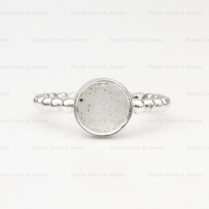 Superbe Bague Éternité en Argent Sterling 8mm à Granulation, Semi-Monture Vierge avec Sertissage Bezel, Plaqué Or, pour Bijoux en Zircon, Résine et Cendres - Product Image 5