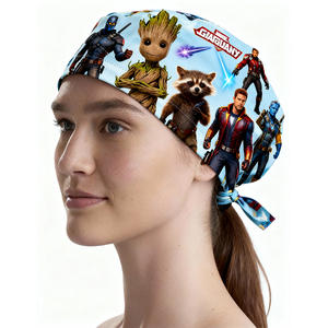 Gorros Médicos Unisex Personalizados con Estampado de Dibujos Animados, Gorros de Algodón para Enfermeras con Botón, Gorros de Veterinario para Dentistas y Enfermeras, Uniformes de Hospital - Product Image 5