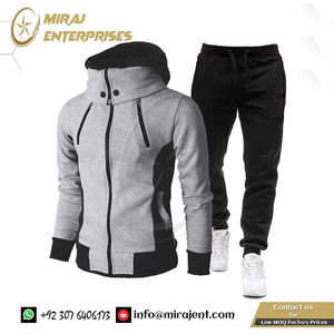 Traje Otoño Invierno chándal hombres trajes Casual sudaderas con capucha de talla grande cálido Zip up sudaderas conjuntos de dos piezas chaqueta + Pantalones Hombre - Product Image 4