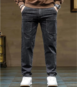 Qualité de luxe 100% coton respirant tissé hommes droit Denim jean décontracté personnalisé coupe régulière lavé pantalon saison d'été - Product Image 2