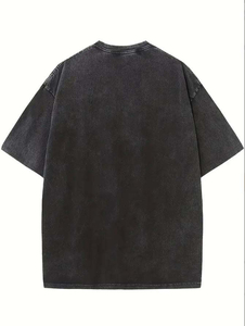 Camiseta profesional con logotipo personalizado para hombre, camiseta con lavado ácido, Camiseta estampada de ajuste holgado de algodón 100% para hombre - Product Image 2