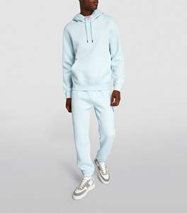 Pantalon de jogging en molleton de coton pour homme, taille plus, bleu clair, avec revers cargo, confortable, écologique, séchage rapide, respirant, personnalisé - Product Image 2