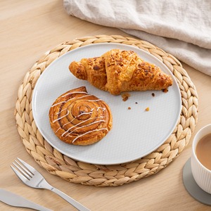 Napperon rond tissé rustique en jacinthe d'eau Produits écologiques Fabriqué au Vietnam Décoration de table Napperon tissé Vente en gros - Product Image 3