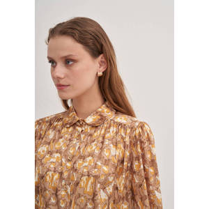 Blusa Elegante con Estampado Floral y Cuello Alto para Mujer, Oficina, Otoño - Product Image 4