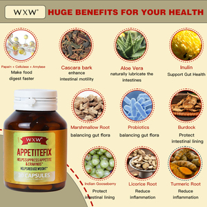 Capsules WXW pour l'équilibre de la flore intestinale, soutien à la santé intestinale, complément alimentaire, pilules de feuilles de séné, capsules de détoxification et de nettoyage - Product Image 2