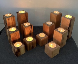 Bougeoirs en bois Bougeoirs durables fabriqués à la main - Product Image 1