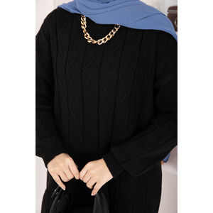 เสื้อคลุมไหมพรมลายบาคลาวาสีดำสไตล์ลำลองสำหรับฤดูใบไม้ร่วง - Product Image 5