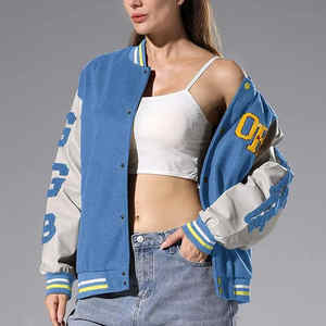 Chaqueta de béisbol universitaria personalizada para mujer, chaqueta universitaria Letterman, chaqueta bordada con diseño de béisbol de manga larga - Product Image 3