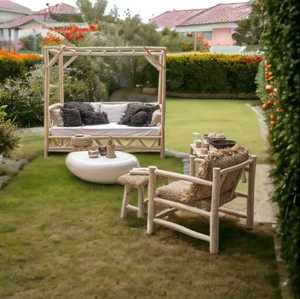 Alta calidad, duradero, respetuoso con el medio ambiente, modular, de mediados de siglo, muebles de bambú seccionales, juego de sofás hechos a mano, lado de la piscina, Villa al aire libre, Parque - Product Image 3