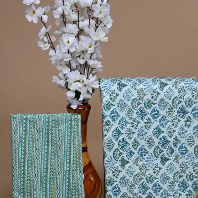 ผ้าคอตตอนพิมพ์ลายดอกไม้สำหรับเครื่องแต่งกายผ้าคอตตอนทำมือทำด้วยมือแบบอินเดีย