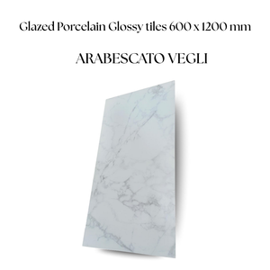 Azulejos vitrificados de porcelana esmaltada 600x1200mm Arabescato Vegli Acabado brillante Azulejos de suelo y pared de gran formato - Product Image 2