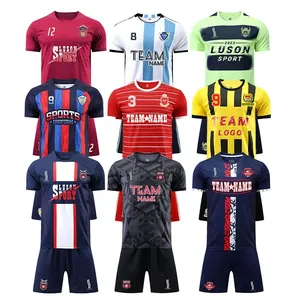 Wholesale Custom Top Quality Soccer Wear Soccer Jerseys Uniform Shirt Sublimation Mesh Men Custom Football Team Jerseys