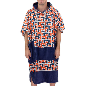 Eco-Friendly Solid Color Quick Dry Cotton Adult Surf Poncho Hooded <b>Swim</b> Change <b>Robe</b> Beach <b>Towel</b> Hoodie Luxury - Product Image 1